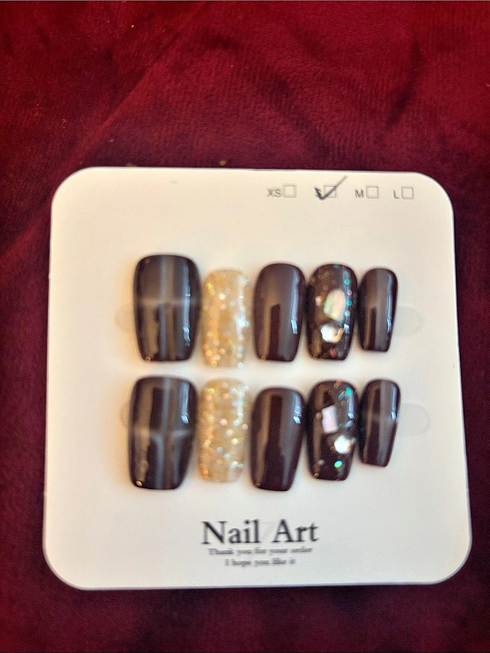 Black & Gold Press-On Nails NWT